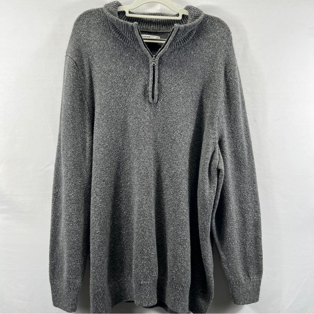 Sonoma Men's Heather Gray Zip-Up Sweater 0809